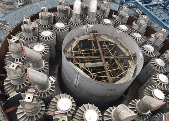 Installation of cyclone separator inside DMTO reactor
